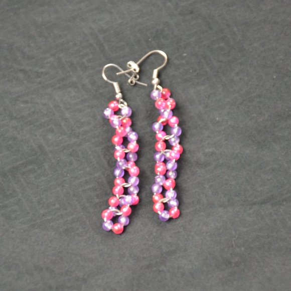 Pink and Purple Earrings - Picture 11 of 11